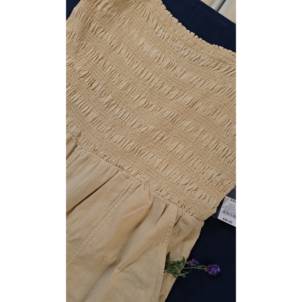 $30 NWT UNIVERSAL THREAD spaghetti strap smocked pantsuit PLUS XXL 2X tan solid - Picture 6 of 6